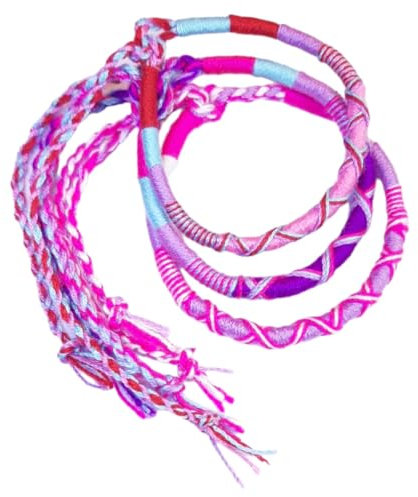 Funight Lot de 3 Bracelet brésilien d'Amitié en Coton Tressé multicolore Porte Bonheur homme femme fille garçon rose blanc bleu violet