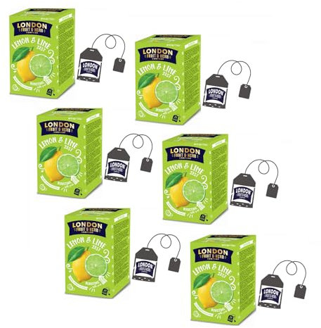 London Fruit® | Infuso Limone e Lime | Limone, Lime e Citronella Infuso in Bustine Singole - 6 x 20 Filtri (240 Gr) | Tisana Senza Caffeina