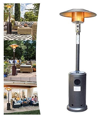 Chauffage de terrasse - Chauffage extérieur à gaz - Chauffage extérieur 13 kW - Chauffage infrarouge radiant sur pied - Puissance réglable pour restaurant, jardin, fête, patio - Petit cadeau