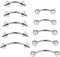 Gojewen 10stk Curved Barbell Augenbrauenpiercing Lippenpiercing 6-14mm Edelstahl Silber Piercing Nase Lippe Augenbrauen Helix Rook
