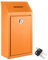 Yaocom Metall-Spendenbox, Sammelbox, Tresor, Vorschlagsbox mit Schloss, Wandmontage, Briefkasten, Wahlurne, Schlüsselbox für Zuhause, Büro, Außentür, Orange, 26 x 14 x 7 cm
