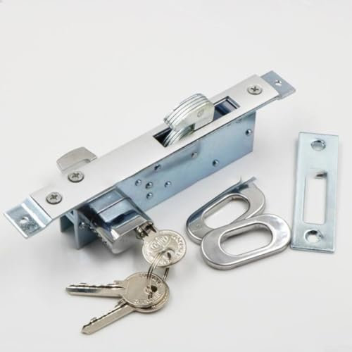 Cerradura de gancho para puerta corrediza de balcón de cocina con juego de llaves, cerradura de gancho para puerta corredera, juego de herrajes para interiores, para puertas correderas de cocina,