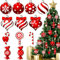 24 Pcs Zuckerstangen Weihnachtsbaum Dekor,Weihnachtsdekoration mit Kordel,Holz Weihnachten Rot Deko Weihnachten,für Weihnachten Deko Geschenkanhänger
