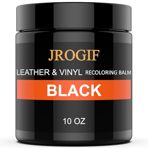 Leather Recoloring Balm, BLACK Leather Repair Kit for Furniture, Leather Dye, Leather Color Restorer for Couches, Leather Scratch Remover, Leather Paint for Furniture, Leather Couch Paint Repair Kit