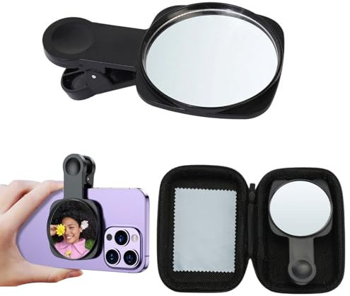Specchio per Selfie con Fotocamera Posteriore per Telefono Cellulare, Regolabile Clip Riflettente, Portatile Smartphone, Fotocamera Specchio Riflessione