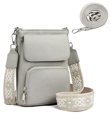 unisoul Handytasche zum Umhängen große Kapazität Handy Umhängetasche,PU Leder Crossbody Bag Damen, Handytasche mit Geldbörse zum Umhängen Mit Kreditkartenfach und 2 abnehmbarer Schultergur