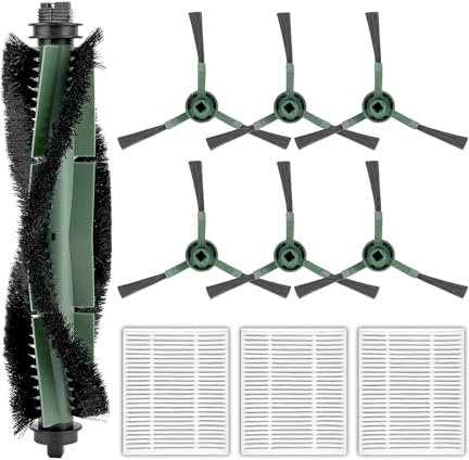 (10 Piezas) Q011/ Q0120 Piezas De Repuesto Compatibles Con Irobot Roomba Combo Essential Robot Y0140/ Y0112/ Y0110/ Q011/ Q0120 Accesorios, 1 Cepillo Giratorio, 3 Filtros HEPA, 6 Cepillos Laterales