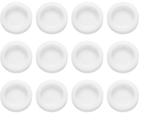 QUARKZMAN 12 Stück Sparschwein-Stecker 32 mm/1,26 ID 42 mm/1,65 OD Kunststoff-Rundstopfen Sparschwein-Stecker Ersatzbanklochverschluss für Münzbank-Geldsparschwein, Weiß