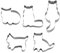 5 Pcs 5 Size Cute Cat Shape Cookie Cutters, Stainless Steel Kitty Shapes Cookie Cutters Molds for Kitty Cat Themed Party(Silver)