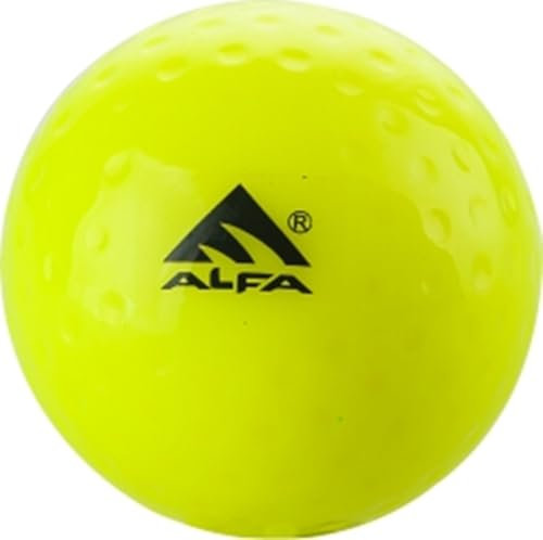 ALFA AB-93 Dimple Field Hockey Ball | Color : Yellow | Size : Standard | PU Material |Precision and Control | Optimal Performance |Training and Matches