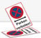 2 carteles XXL de prohibición absoluta de sujeción, 40 x 30 cm, aluminio, 3 mm, placa de aluminio estable con protección UV STROBO