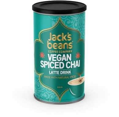 Jack's Beans 250G Vegan Spiced Chai Latte Drink | 100% VEGAN | 100% Natural Spices | Multiple Use Chai | Vanilla taste | Spice flavourful |