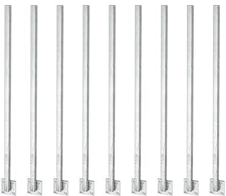 Alberts 9er Set Universalpfosten | direkt gegen Platte geschweißt | zum Anschrauben | Länge 1150 mm | Pfosten 30 x 30 mm