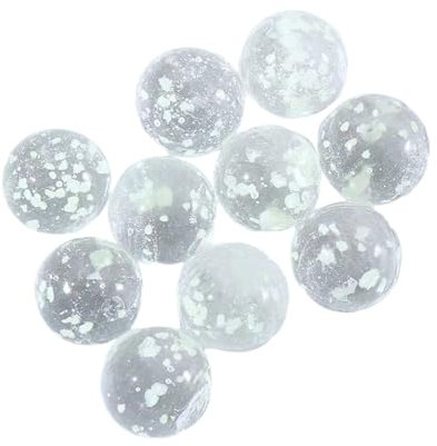 Generisch 10 Stück Glas Leuchtmurmeln, Leuchtende Murmeln, Glasmurmeln im Dunkeln Leuchten – Fluoreszierende Glaskugeln für Kinder & Deko | Tagsüber elegant, nachts magisch Leuchtend (Durchsichtig)