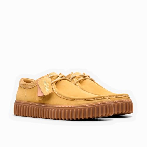 Clarks Mixte Torhill Lo Botte Oxford, Daim Brun doré, 44 EU
