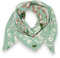 Tuch Damen Frühling Baumwolle Musselin Leo Print Made Italy Halstuch Herz Love Schal Sommer Dreieckstuch (Mintgrün-Hellbraun)