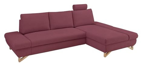 Furn.Design Ecksofa in Bordeaux Velours Wohnzimmer Sofa, Skalm