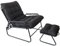 DELONGKE Lounge Sessel Outdoor,Relaxsessel Garten,Gartensessel Mit Liegefunktion, Mit Fußhocker Outdoor Lounge Sessel. (Grau mit Fußhocker)