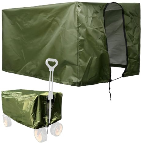Luxvara Bollerwagen Abdeckung, Wasserdichte Bollerwagen Abdeckung, Outdoor Faltbare Wagon-Abdeckungs, Gartenwagen Abdeckungs, Strapazierfähige Oxford Plane für Handwagen, 97x61x56 cm (Armeegrün)