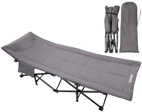 Semptec Urban Survival Technology Liege: 2er-Set klappbare Camping- & Feldbetten, bis 200kg, Indoor & Outdoor (Feldbett mit Kopfkissen, für Gäste)