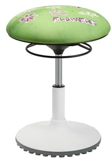 TOPSTAR Living Chair Move Kids höhenverstellbarer Kinderhocker mit drehbarem Sitz, Sitzhöhe von 39-47 cm, Motiv Flowers