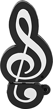EIMSOAH Black Note Appearance USB Flash Drive Cute Music Movie Data Transfer USB Stick for PC (32GB)