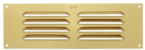 Map Metal Louvre Air Vent Cover for Openings 9 x 3 for Venting Appliances | 229 x 76mm Gold Vent Suitable for use venting domestic gas appliances, Internal/External Walls