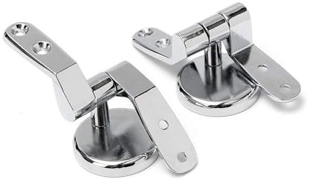 Schläfer | 4538023 - Universal Toilet Seat Hinges, Pair of Adjustable Brass Replacement Hinges for Toilet Seat Tablet, Toilet Lid Hinges Chrome