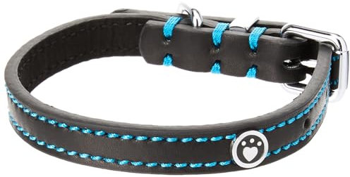 Rosewood 04002 Leder-Hundehalsband für Halsumfang von 25.4-35.6 cm, schwarz