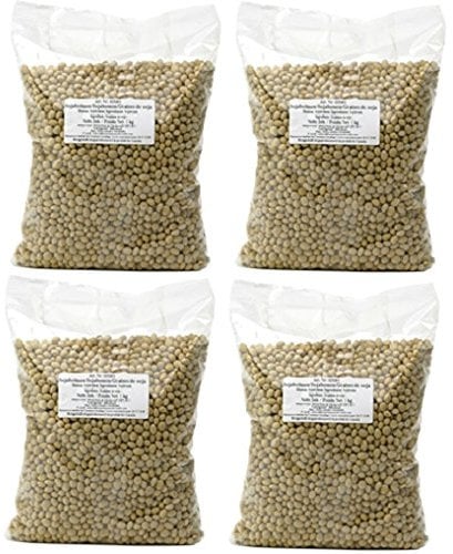 4er Pack - Sojabohnen [ 4 x 1kg ] Grundlage für viele Gerichte in der vegetarischen Küche
