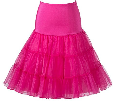 Boolavard TM 1950's 26 Petticoat Reifrock Unter Rock Unterrock Underskirt Crinoline Röcke Vintage Swing Oktoberfest Kleid - Rot, Schwarz, Weiß, Blau, Rosa (L-XL (EU 42-50), Rose)