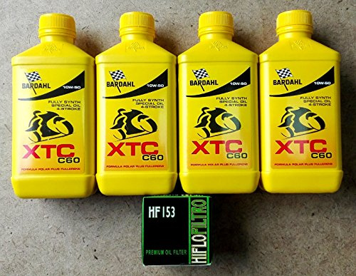 KIT TAGLIANDO PER DUCATI HYPERMOTARD S EVO 1100 2008 - 2009 CON 4 LITRI DI OLIO BARDAHL XTC C60 10W50, 1 FILTRO OLIO HIFLO HF153