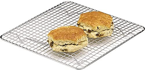 KitchenCraft Rejilla de alambre cromado para enfriar tartas, 25,5 x 25,5 cm (10 x 10) - Cuadrada