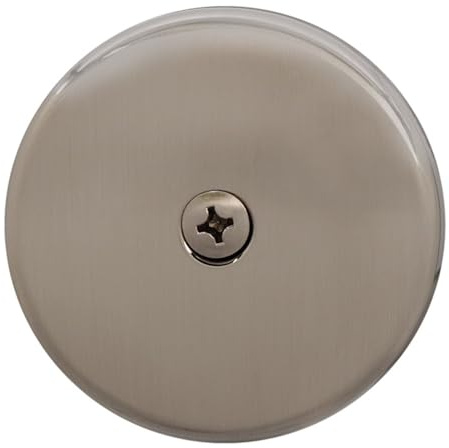 Westbrass D328-20 Single 3-1/8 OD One-Hole Bathtub Overflow Faceplate and Screw, Stainless Steel
