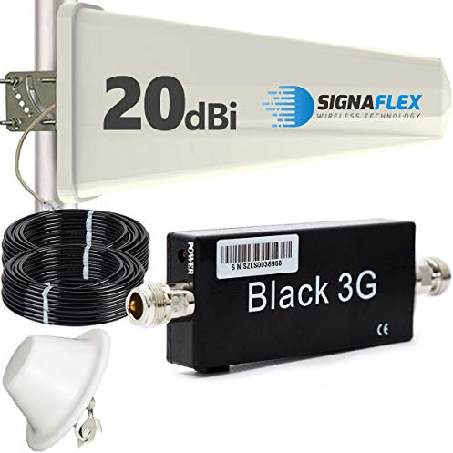HUKITECH 3G UMTS HSDPA HSUPA Repeater Booster Verstärker für ALLE Handy Netze + leistungsstarke Panel Außenantenne + leistungsstarke Omni Innenantenne + Montagezubehör