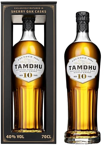 Tamdhu 10 Year Old | 70cl 40% ABV | Speyside Single Malt Scotch Whisky | Matured Exclusively Sherry Casks for Notes of Vanilla and Gentle Spice | Natural Colour | Ideal for Gifting