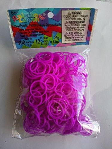 Rainbow Loom Neon Lila met 12 Clips 300 Stuks