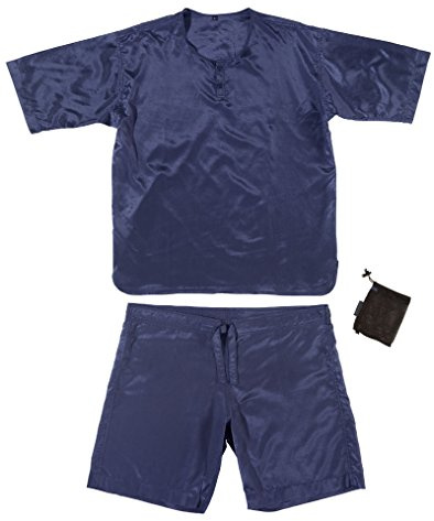 Traveler's Tree Herren ADV. Nightwear Shirts und Shorts, Blau, M