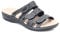 Clarks Women's Leisa Cacti Slide Sandal, Black Leather, 9 W US