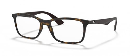 Ray-Ban Unisex RX7047 Rectangular Prescription Eyewear Frames, Matte Havana/Demo Lens, 54 mm
