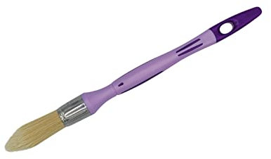 SAVY Pinceau Rond à rechampir Manche Ergonomique bi-matière, sans Perte de Poil, Tous Types de Peinture n°0 - ø 18mm, Violet