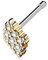 Tapsi´s Coolbodyart® Nasen Piercing Stecker Gerade Edelstahl Chirurgenstahl 316L Zirkonia Raute Rose Gold