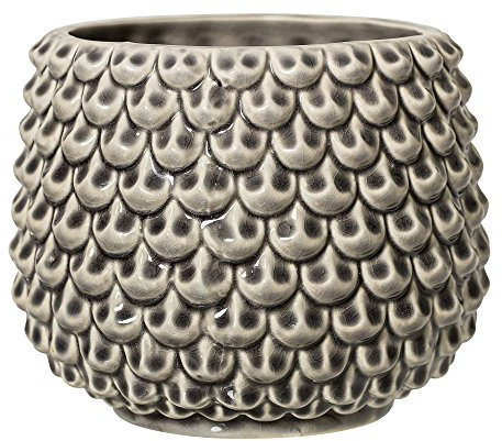 Bloomingville Vaso Pinecone - per Fiori da Interno e Piante da Interno, Piante grasse, Cactus, Orchidee L (16,5 cm ø), Grigio, Ceramica Gres