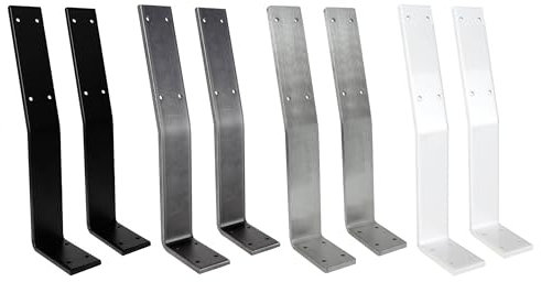 Natural Goods Berlin Rückenlehnenhalterung | Schwarz, Weiß, Industrial & Edelstahl | Problemlose Befestigung von Rückenlehnen an Bänken, Betten, Stühlen (2 Stück, Weiß)