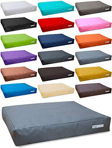 dogsfavorite Hundebett Big Pad aus Kunstleder Hundekissen Hundesofa Hundebetten 100 x 80 cm L grau