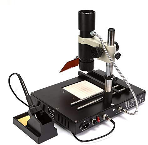 SHIOUCY Lötstation T862++ Infrarot-Überarbeitungsstation Premium-Lötstationen SMD IRDA Schweißgerät 800W Lötset Ideal für Schule Labor Hobbylöten Rework Solder Soldering Station Entlötstation