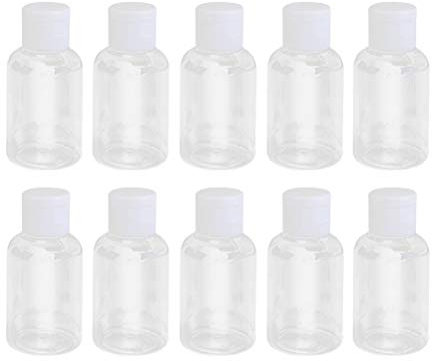 10pcs 50ml vide en plastique contenant de bouteille de bouteille de pot d'échantillon avec couvercle à rabat pour émulsion émulsion de gel
