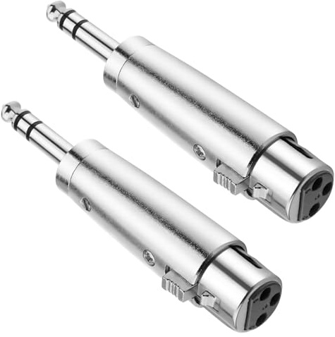 JOMLEY XLR Femelle vers 1/4 TRS Adaptateur, XLR Femelle vers 1/4 Pouce TRS Stéréo Jack Prise Èquilibré Câble Adaptateur - 2 Paquet