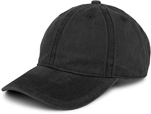 styleBREAKER Unisex Baseball Cap Vintage Look verstellbar 6-Panel Cappy in Washed Optik mit gebogenem Schirm Baumwolle Retro Cap Damen und Herren, Farbe:Schwarz