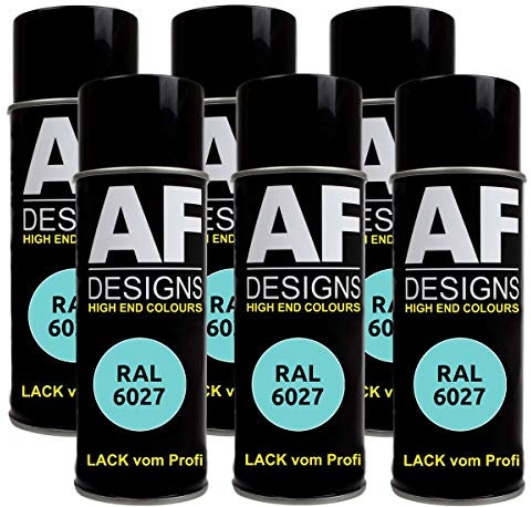 6 X RAL vernice spray auto vernice colorata RAL RAL 6027 verde chiaro lucido